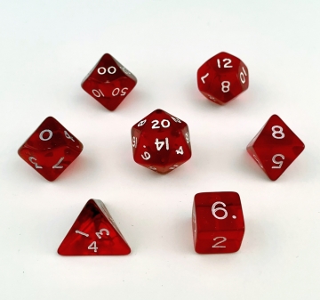 7 pc Fantasy Translucent Red